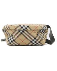 Burberry - Checkered Equestrian Knight Mini Belt Handbag 33X11X18Cm - Lyst