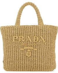 Prada - Small Crochet Tote Bag - Lyst