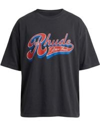 Rhude - Short-Sleeved Crew Neck T-Shirt With Front Print - Lyst