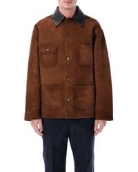 Prada - Suede Caban Jacket - Lyst