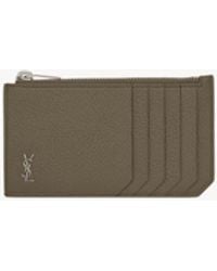 Saint Laurent - Tiny Cassandre Fragments Zipped Card Case - Lyst