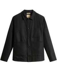 Woolrich - Wool Blend Flannel Shirt Jacket - Lyst
