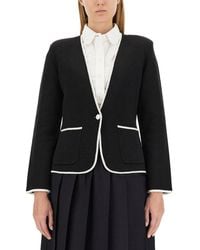Thom Browne - Single-Breasted Collarless Jacket - Lyst