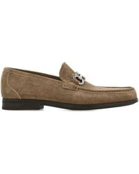 Ferragamo - Grandioso2 Suede Loafers With Gancini Buckle - Lyst