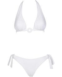 Fisico - Ruffled Triangle Bikini With Ring - Lyst