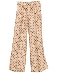 Alberto Biani - Printed Silk Trousers - Lyst