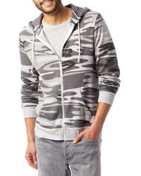 Alternative Apparel Rock Printed Eco-fleece Zip Hoodie - Gray