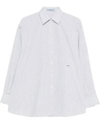 Prada - Double-Stripe Cotton Poplin Shirt - Lyst