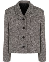 Gucci - Double Wool And Cotton Mouliné Jacket - Lyst