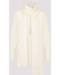 Givenchy - Silk Foulard Self-Tie Neck Blouse - Lyst
