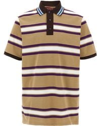 Gucci - Striped Cotton Polo Shirt - Lyst