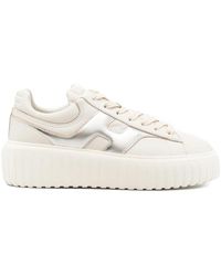 Hogan - Low-Top Metallic Logo Ridged Sneakers - Lyst