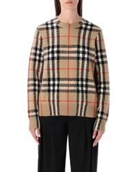 Burberry - Check Wool-Cashmere Sweater - Lyst