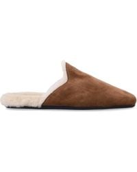 Prada - Suede Leather And Shearling Mules - Lyst
