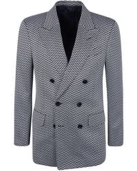Tom Ford - Jacquard Geometric Design Double Breasted Jacket - Lyst