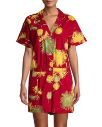 Free People Malibu Print Romper - Red