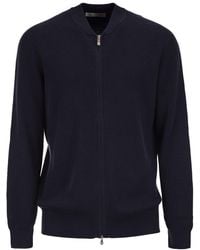 Brunello Cucinelli - Cotton Cardigan With Zip - Lyst