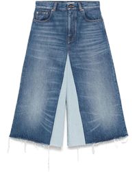 Chloé - Patchwork Denim Bermuda Shorts - Lyst