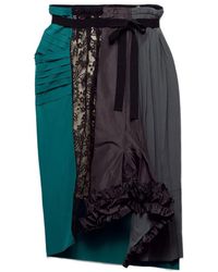 Prada - Technical Taffeta Patchwork Skirt - Lyst