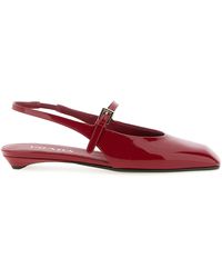 Prada - Mary Jane Patent Pointy-Toe Slingback Ballerina Flat - Lyst
