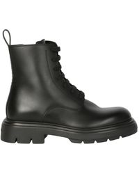 Ferragamo - Dionne Leather Combat Boots - Lyst