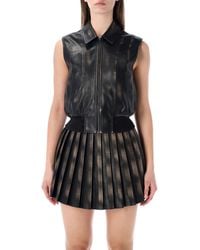DIESEL - G-Inko Sleeveless Bomber Jacket Polyester Coating Vest - Lyst