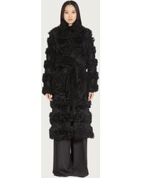 Ferragamo - Shearling-Effect Coat - Lyst