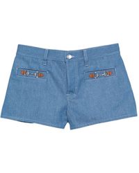 Gucci - Denim Cotton Shorts - Lyst
