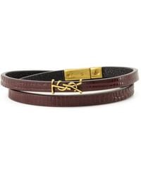Saint Laurent - Burgundy Cassandre Wrap Bracelet - Lyst