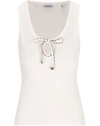 Burberry - Cotton Tank Top - Lyst