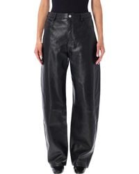 Arma - Leather Barrel-Leg Trousers - Lyst