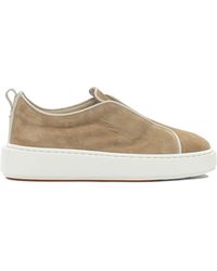 Santoni - Low Suede Sneakers - Lyst