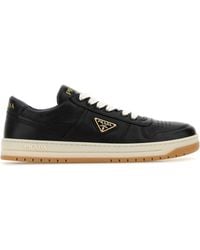 Prada - Black Nappa Leather Downtown Sneakers - Lyst