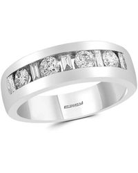 Effy Men's Classique 14k White Gold & Round Tapered Diamond Ring - Metallic