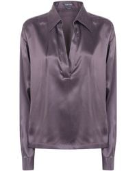 Tom Ford - Polo Shirt Silk 100% "Peach Feel Silk Satine" - Lyst