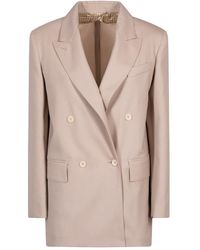 Max Mara - Double-Breasted Wool Blend Blazer - Lyst