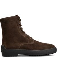 Tod's - Ankle Boots Suede Dark - Lyst