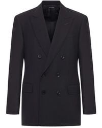 Tom Ford - Double-Breasted Wool Twill Jacket - Lyst