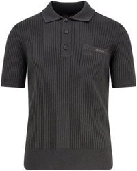 Gucci - Dark Wool Blend Polo Shirt - Lyst