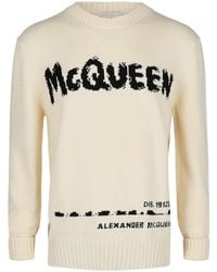 McQueen - Logo Crewneck Sweater - Lyst