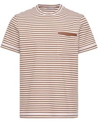 Moncler - Leather Cotton Elastane T-Shirt - Lyst
