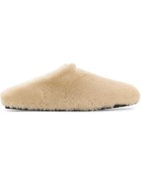 Prada - Sand Shearling Slippers - Lyst