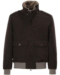 Brunello Cucinelli - Padded Bomber Jacket With Shearling Collar And Tailored Details - Lyst