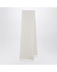 Fendi - Ivory Alpaca Wool Scarf - Lyst