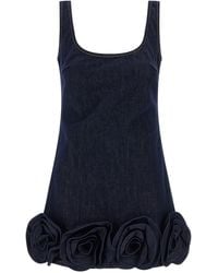 Self-Portrait - Denim 3D Flower Mini' Dress - Lyst