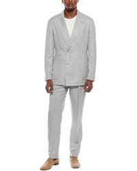 Brunello Cucinelli - 2Pc Wool, Linen, & Silk-Blend Suit With Pleated Pant - Lyst