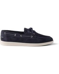 Prada - Suede Boat Shoes - Lyst