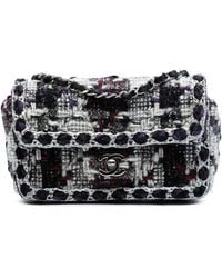 CHANEL - Mini Rectangular Quilted Tweed Single Flap - Lyst