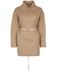 Prada - Half Zipped Drawstring Jacket - Lyst
