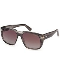 Tom Ford - Sunglasses Square Full Rim, Smoked Havana Frame And Gradient Lens Ft102556F - Lyst